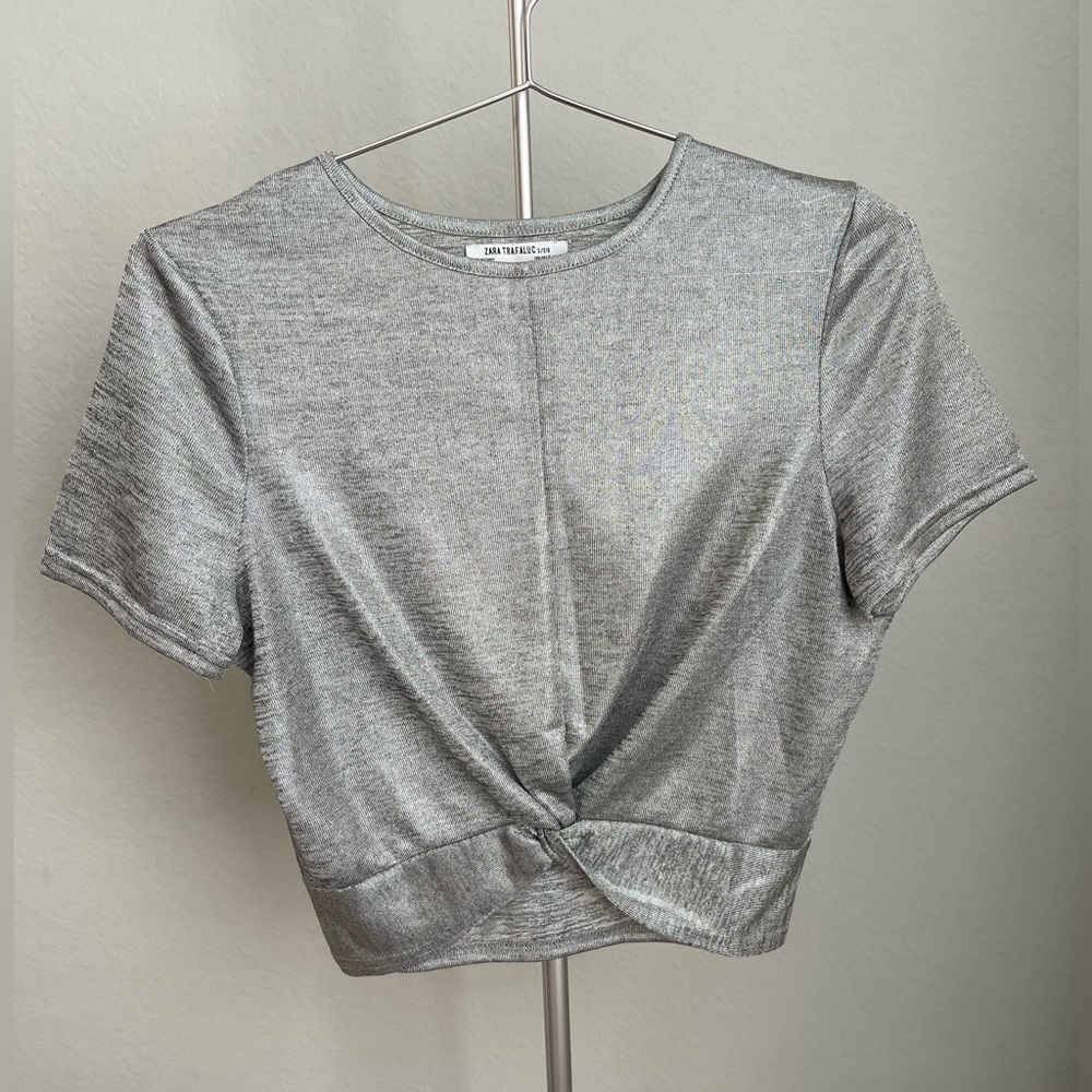 Zara Metallic Crop Top